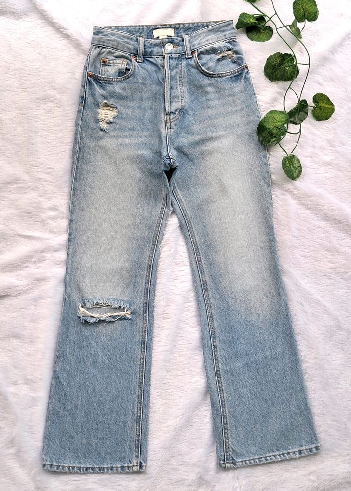 H&amp;M Ripped Bootcut Jeans