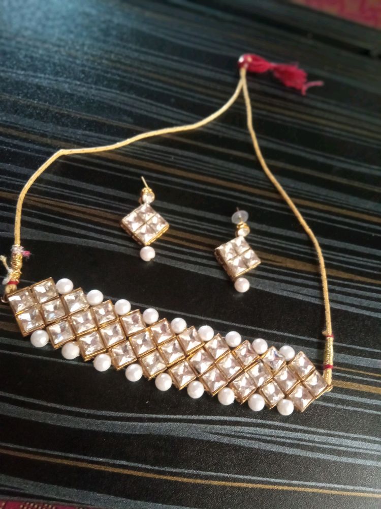 Elegant Pearl &amp; Stone Jewelry Set
