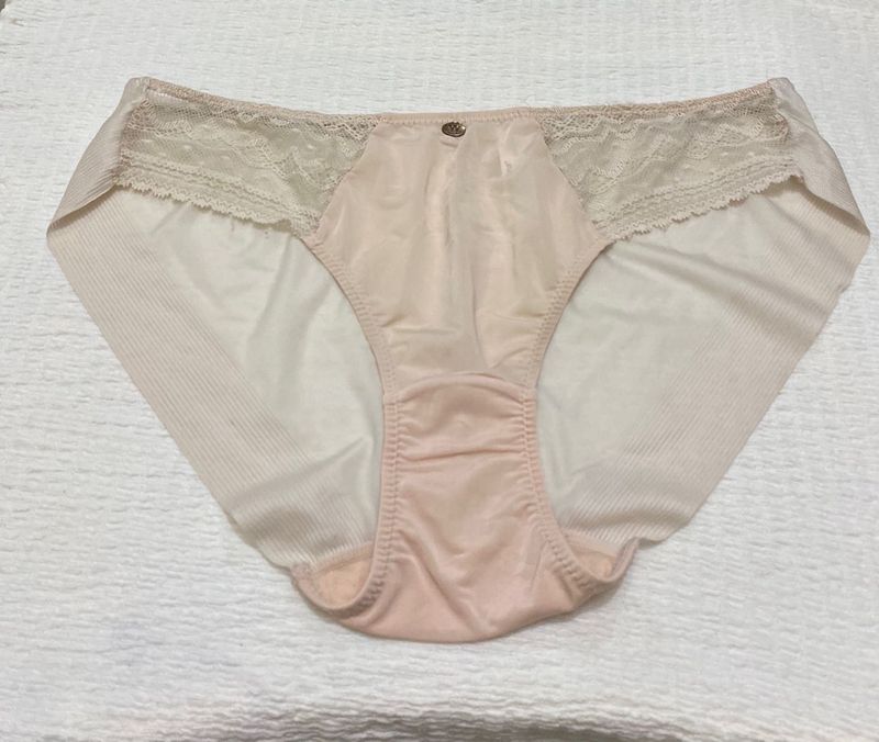 Peach Panties with Lace Trim