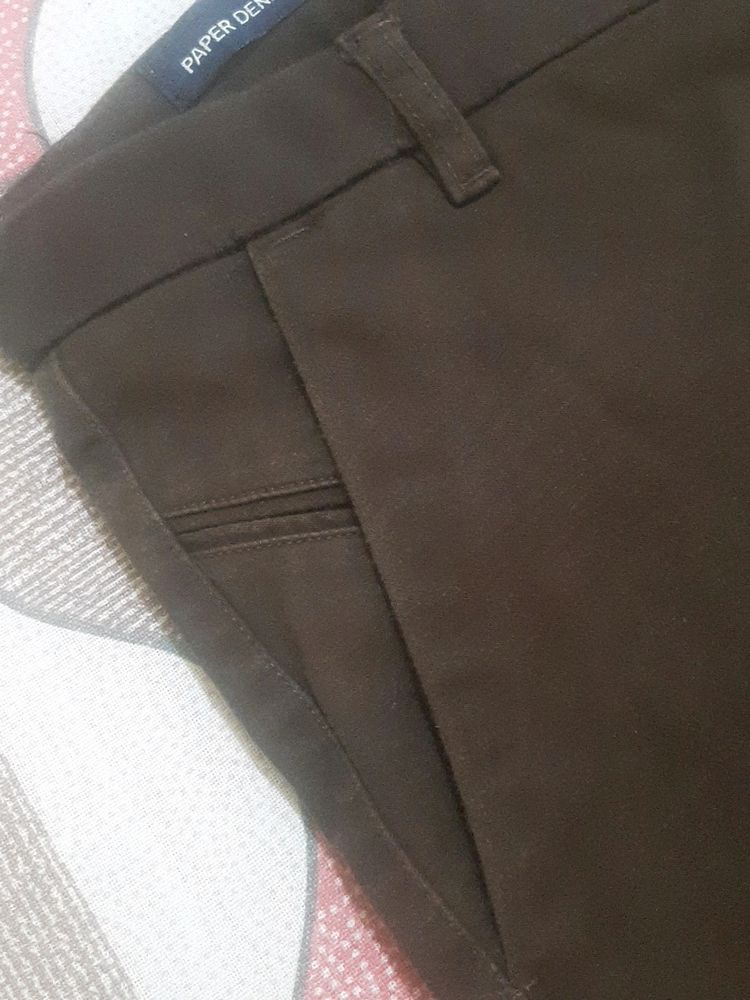 Narrow Fit 32 Size Brown Pant For Mens