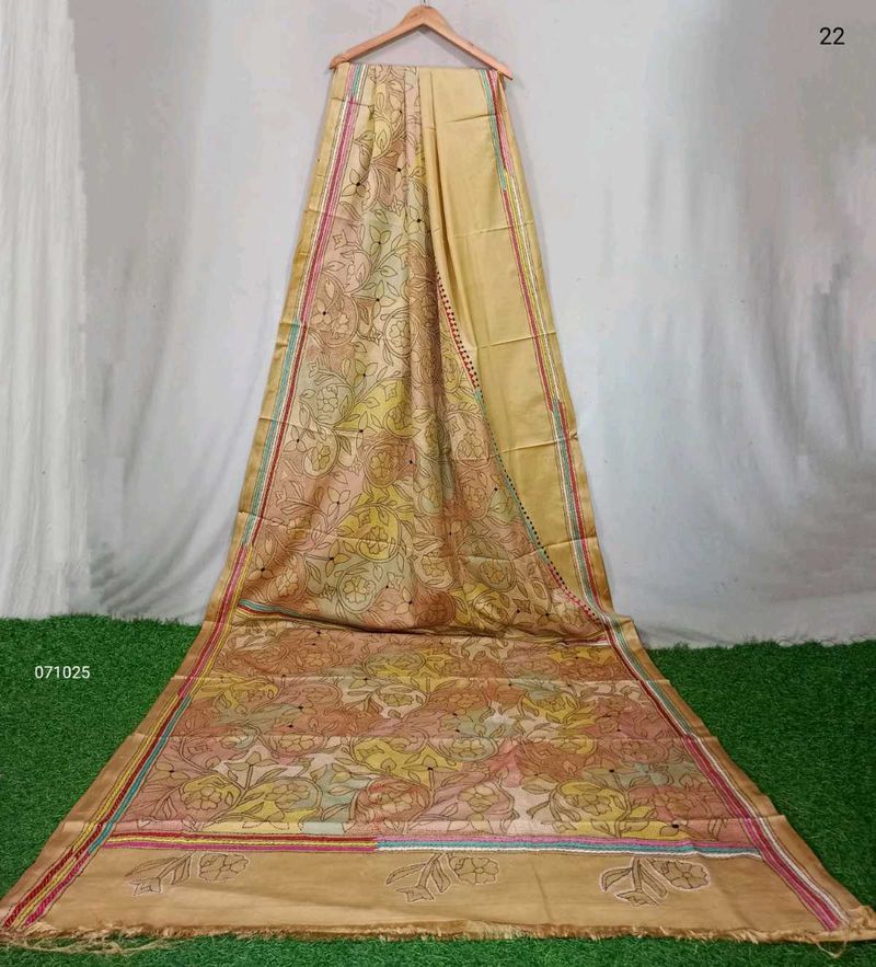 New kantha stitched saree with blouse piece