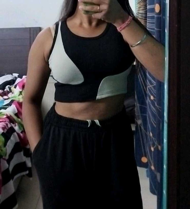 Black and White Crop Top