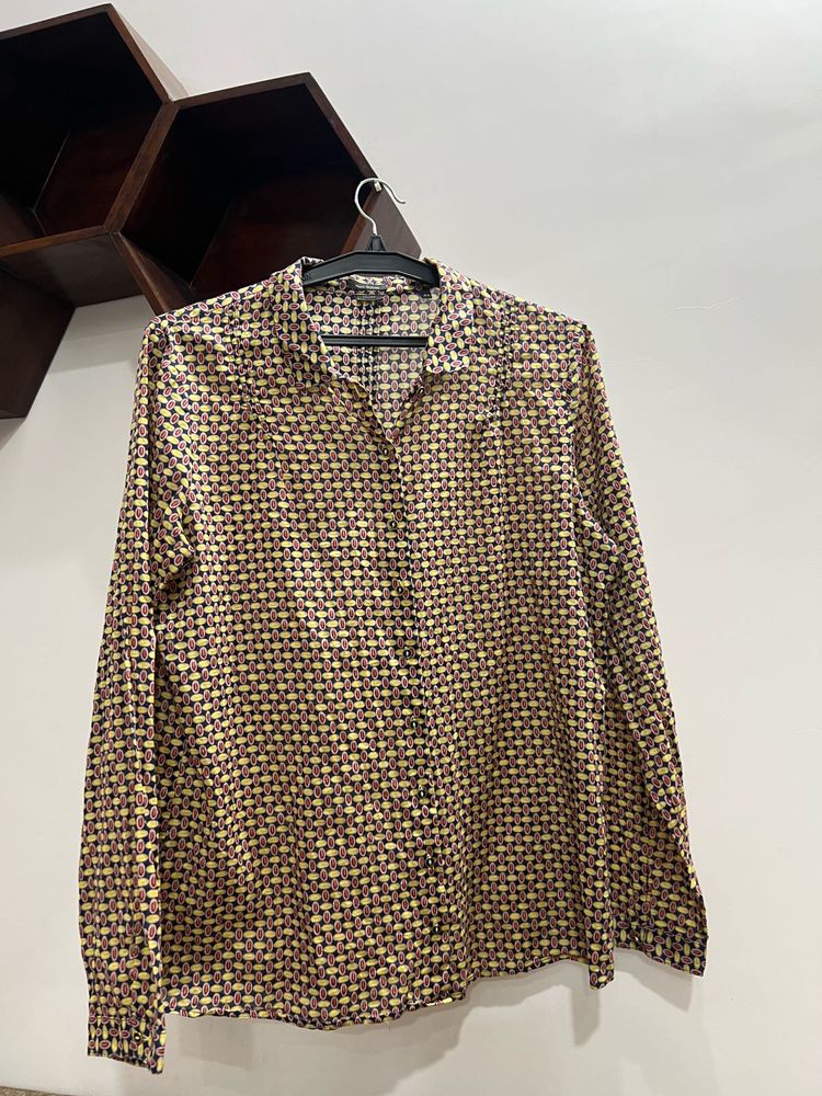 Patterned Button-Down Shirt