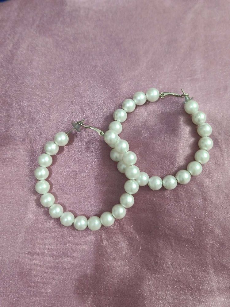 Pearl Hoop Earrings