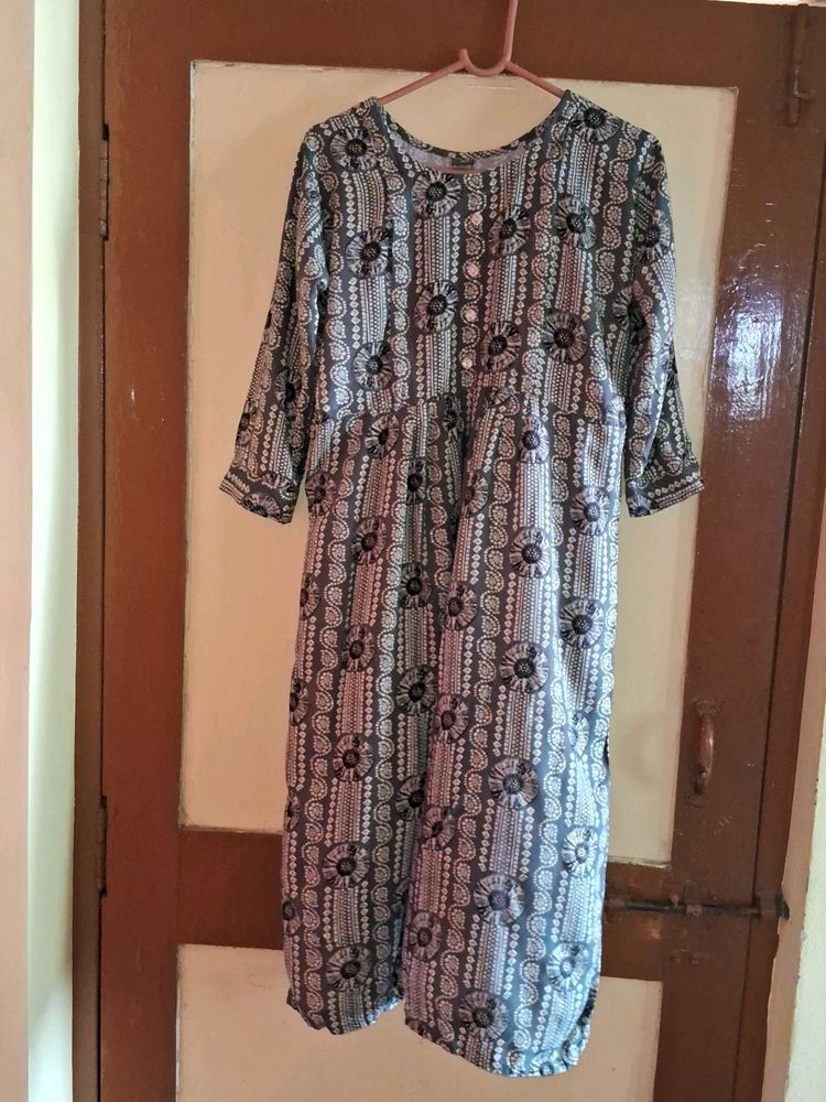 Staright Bandhni Patern Maternity Kurti