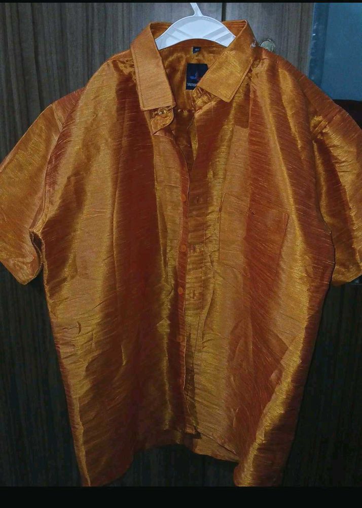 Men&#39;s Orange Short Sleeve Shirt