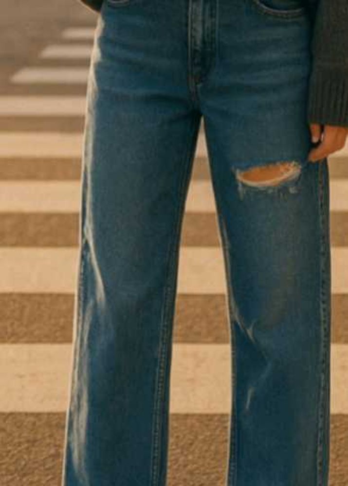 Ripped Wide Leg Jeans