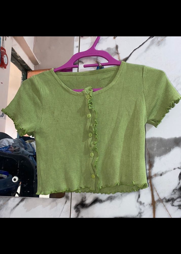Pinterest Green Crop Top