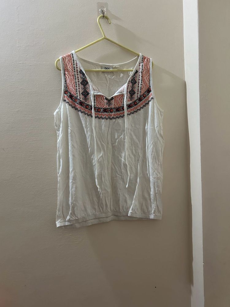 Boho Embroidered Tank Top
