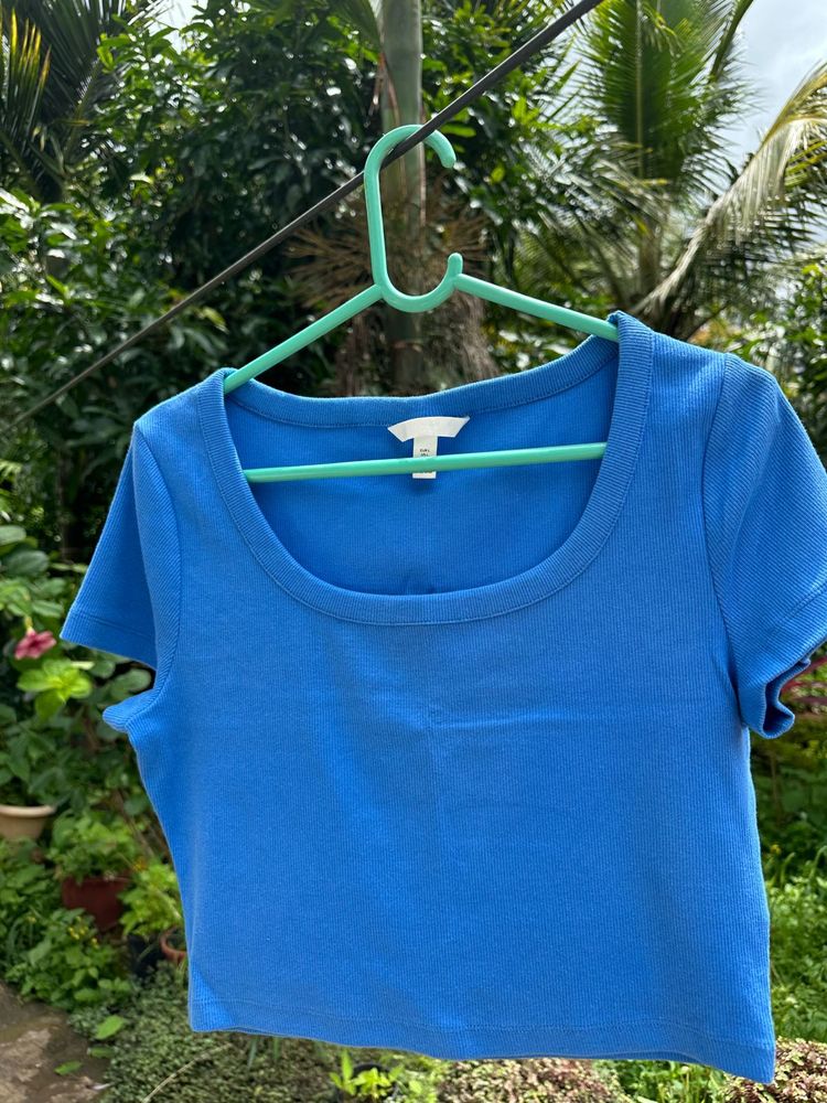 Blue Cropped Tee