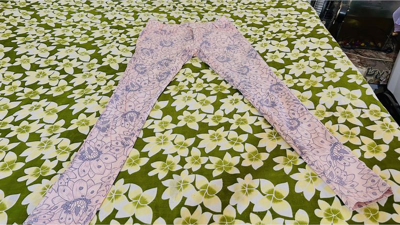 Pink Floral Jeans