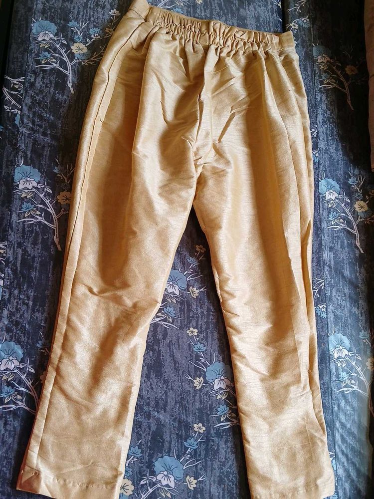 Gold Silk Blend Pants