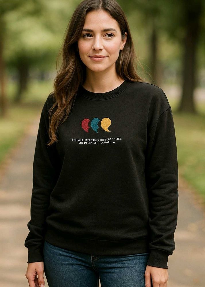 Black Graphic Print Sweatshirt