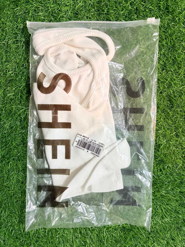 SHEIN White Ribbed Tank Top