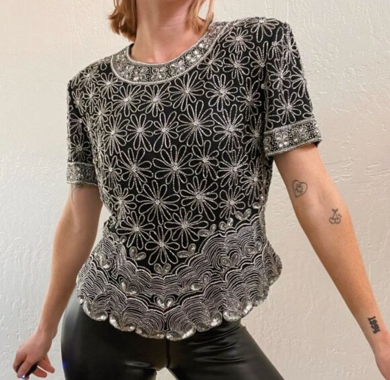 Vintage Beaded Top(bust32to36)