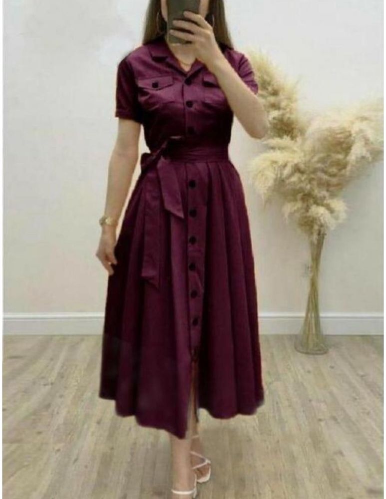 Elegant Midi Shirt Dress