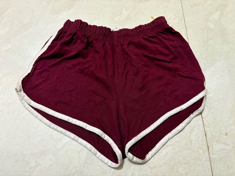 Maroon &amp; White Athletic Shorts
