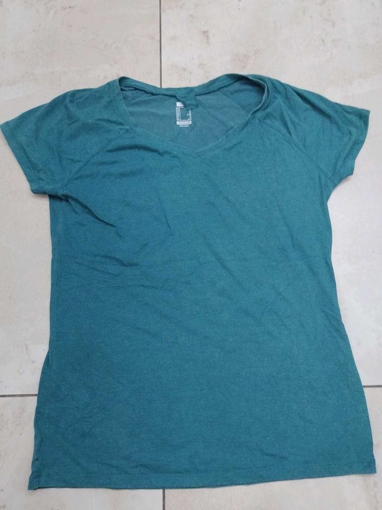Teal V-Neck T-Shirt