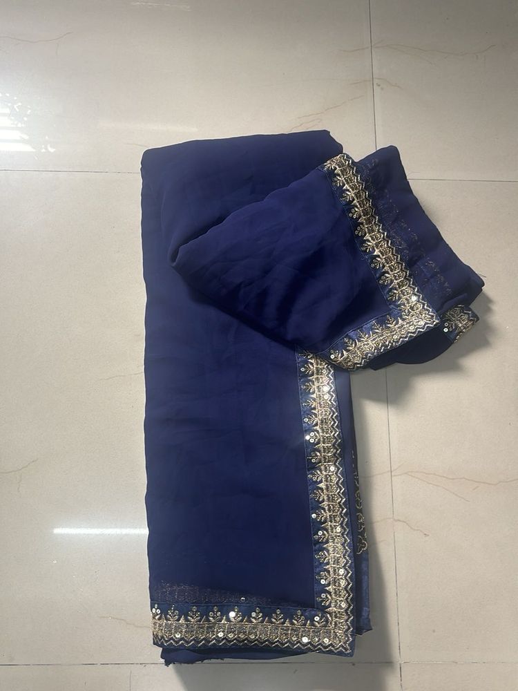 Elegant Navy Blue Saree