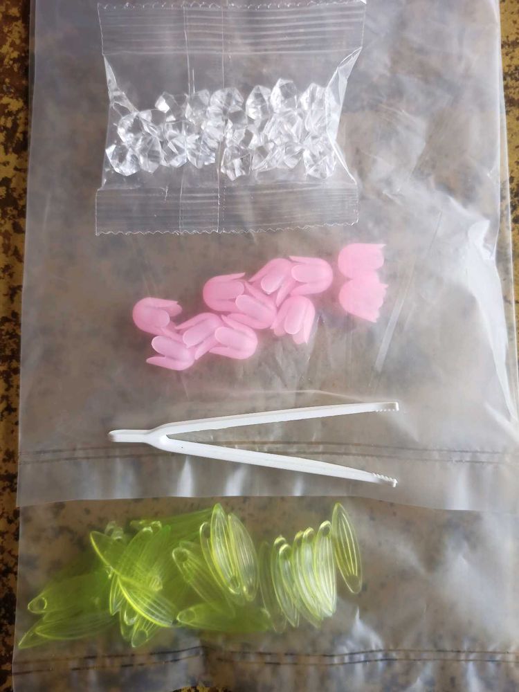 Combo: Flowers, Leaves, Gems, Tweezers, LED Light