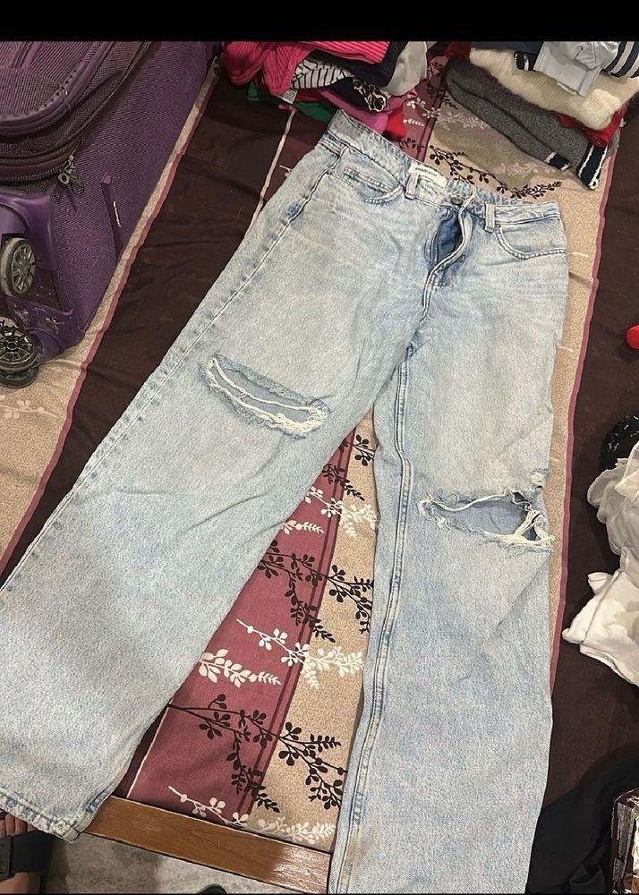 Ripped Light Wash Jeans