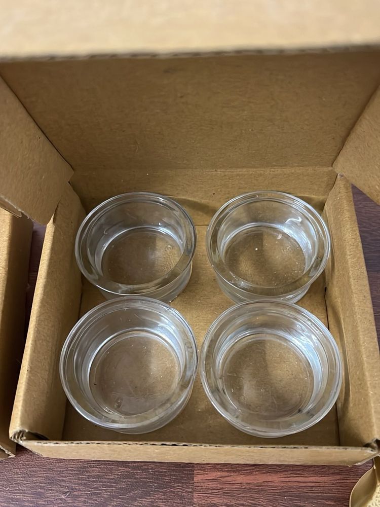 Set of 4 Glass Votive Candle Holders