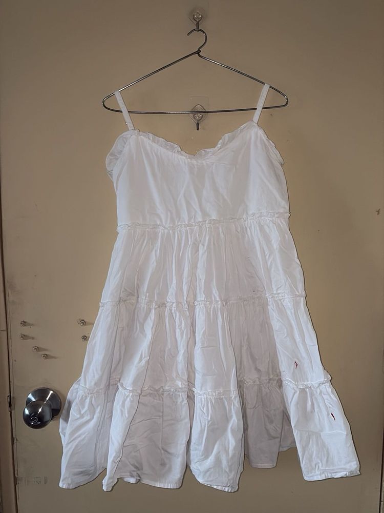 White Tiered Mini Dress