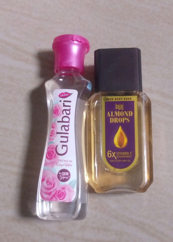 Rose Water &amp; Bajaj Almond Hair Oil (Combo Deals)