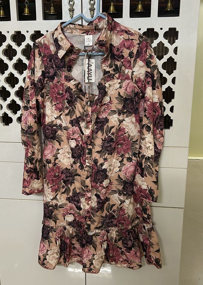 Floral Print Shirt Dress