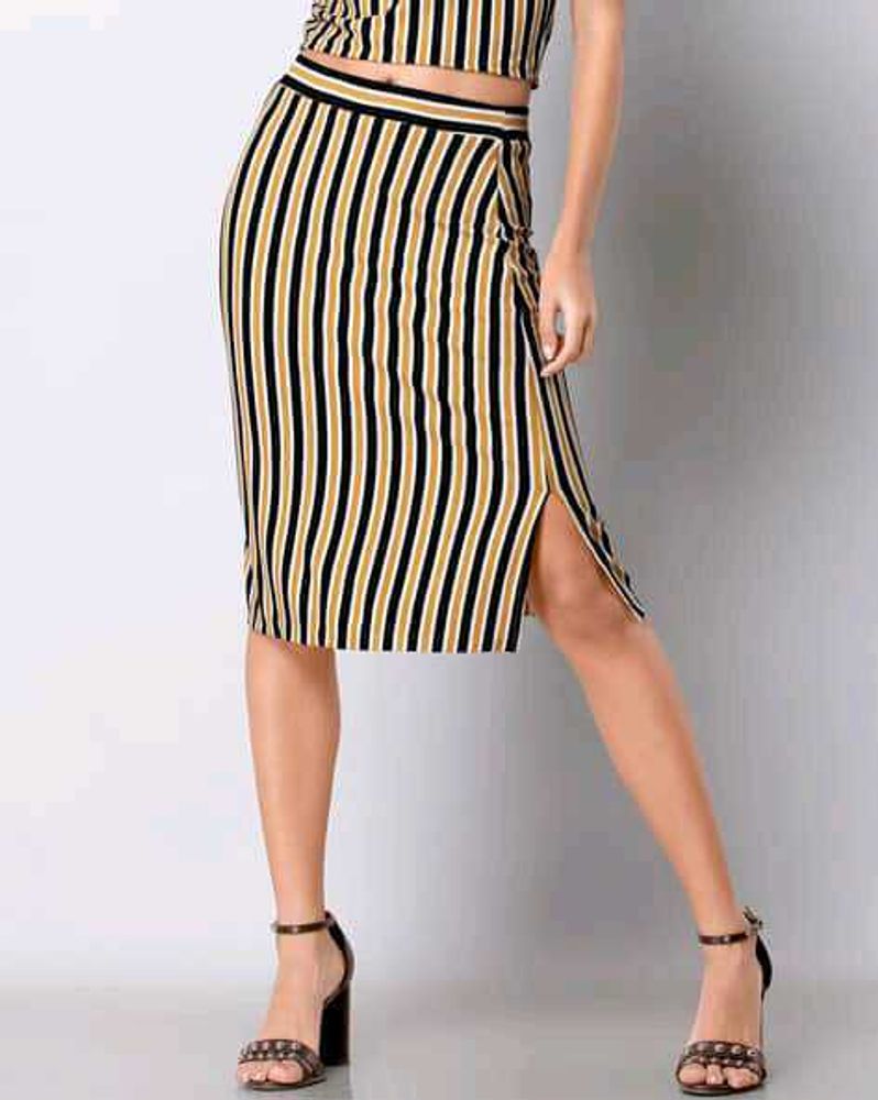 Striped Pencil Skirt