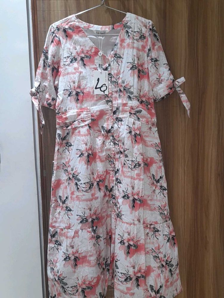 Floral Button-Down Midi Dress
