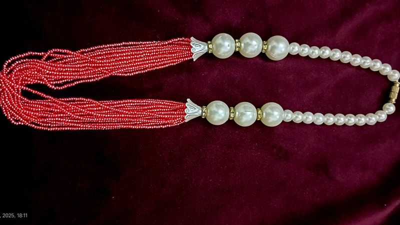 Beaded &amp; Pearl Fashion Necklace