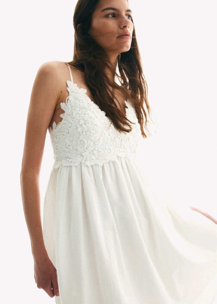 White Floral Lace Dress