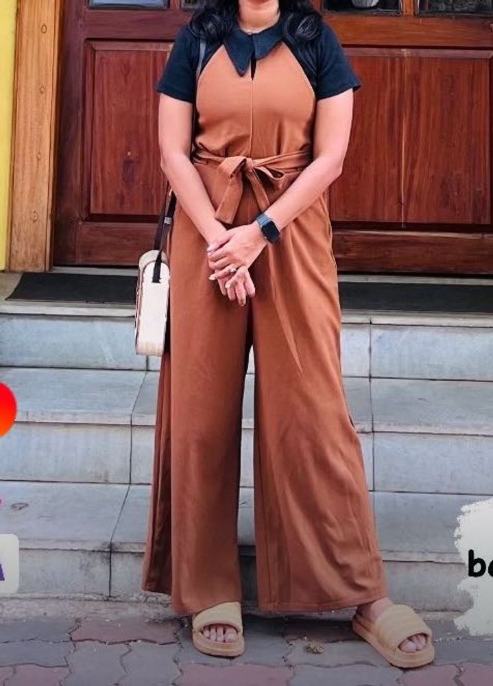 Brown Halter Jumpsuit