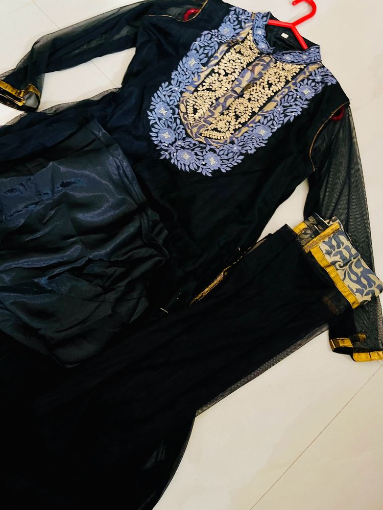 Beautiful Black Anarkali Set