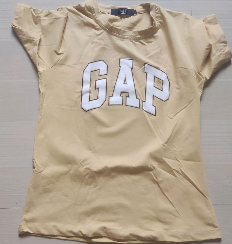 Cream Yellow Colour T Shirt
