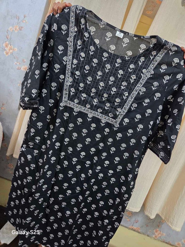 Libas Black Floral Print 3 Piece Set