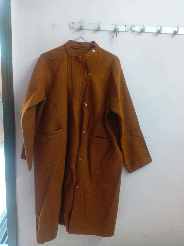 Tan Colour Overcoat For Women