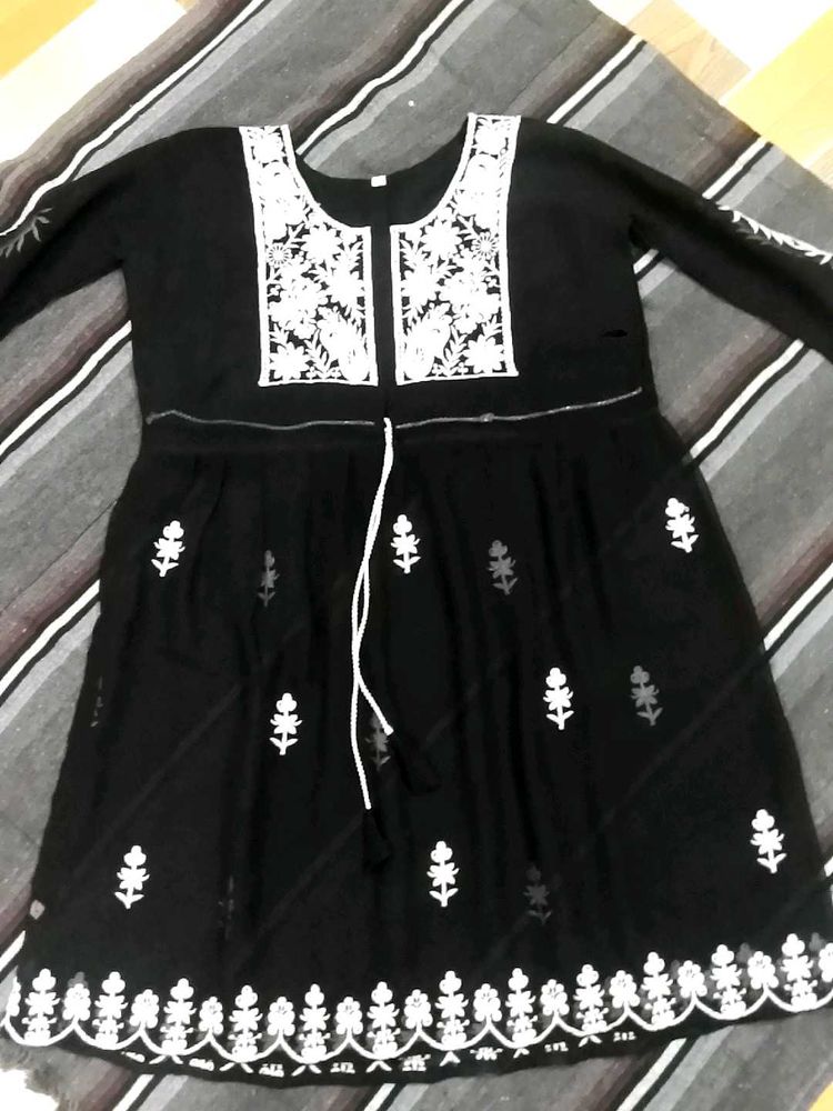 Black Embroidered Dress