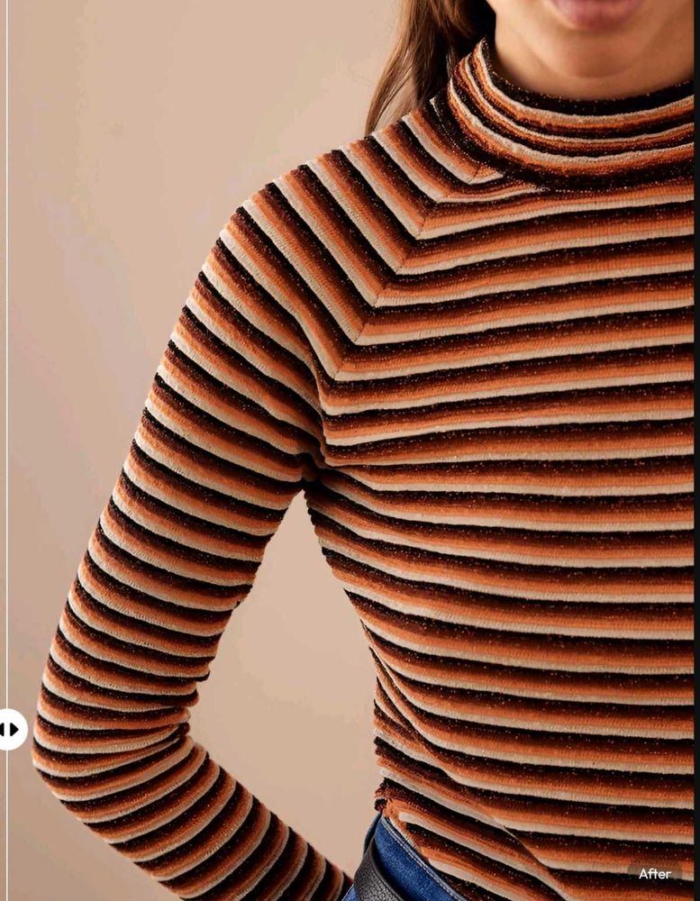 New with tag Korean Striped Turtleneck Long Sleeve