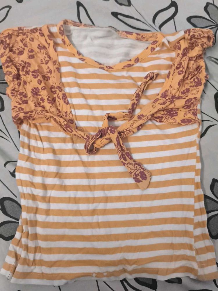Striped Floral Top for kids up to 2yrs