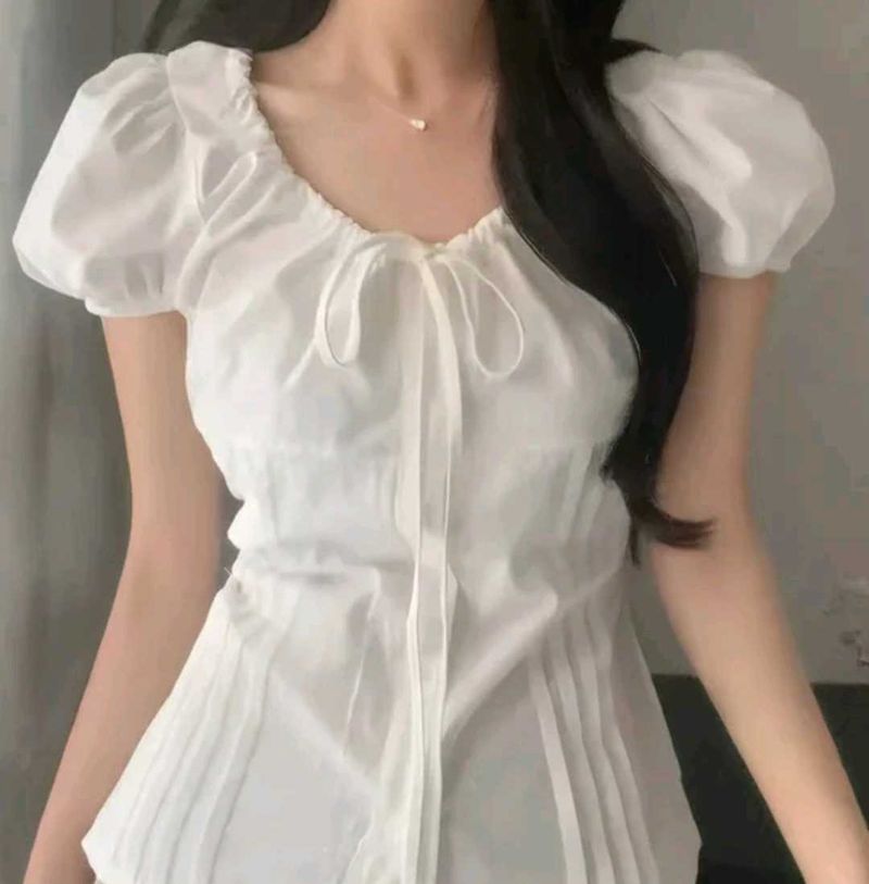 Savana White Bow Top