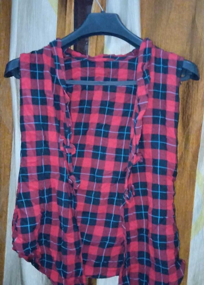 Red Plaid Top