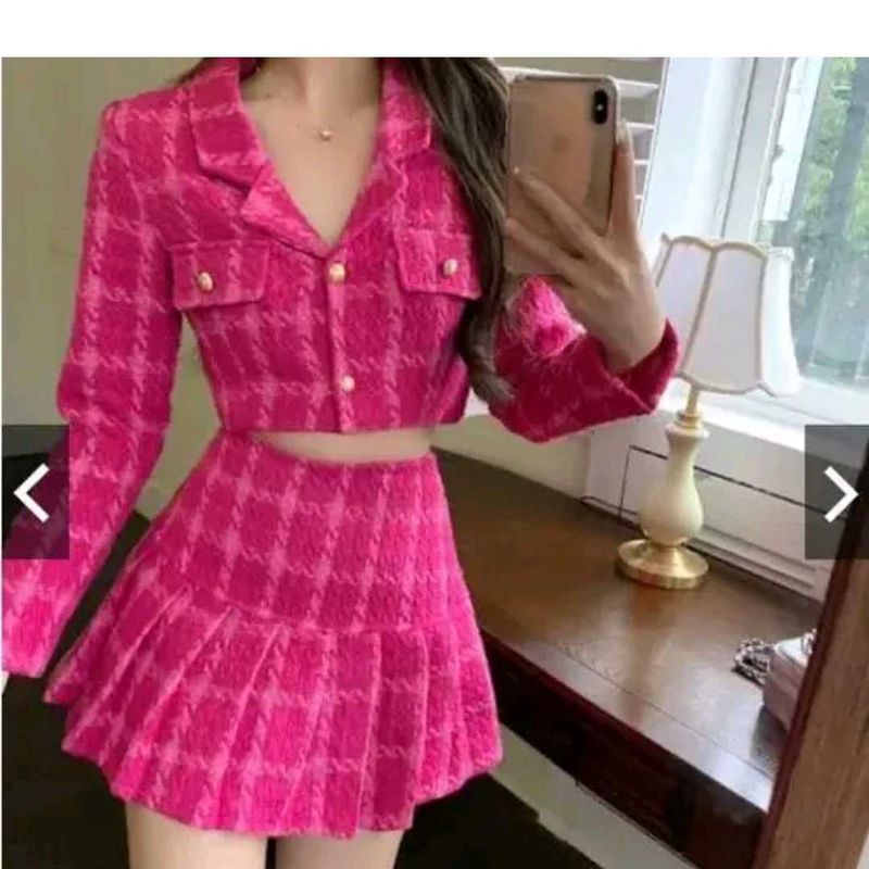 Pink Houndstooth Set