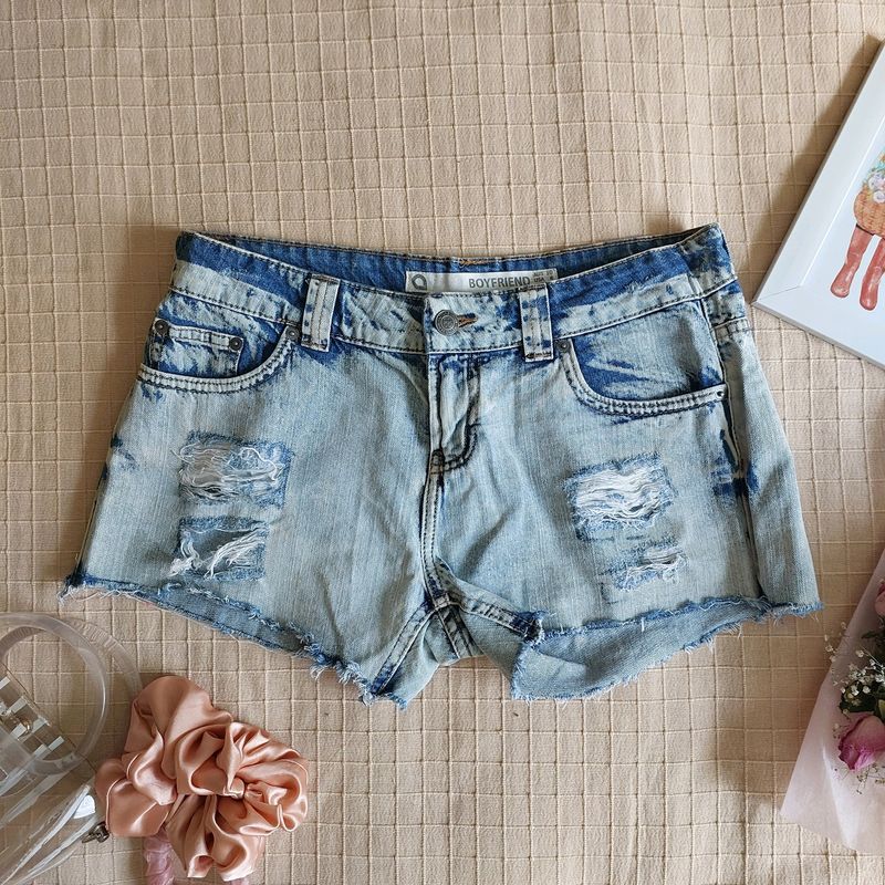 Acid Washed Denim Shorts