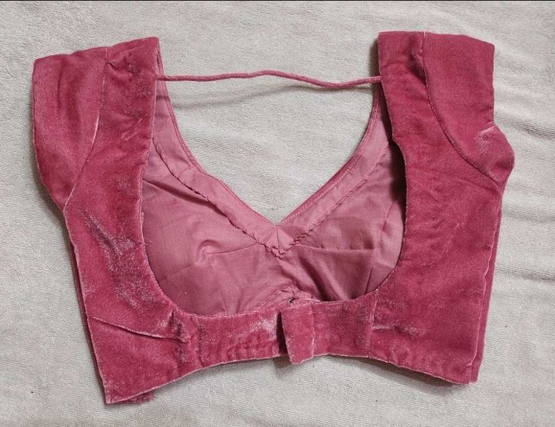 v neck velvet blouse (padded)