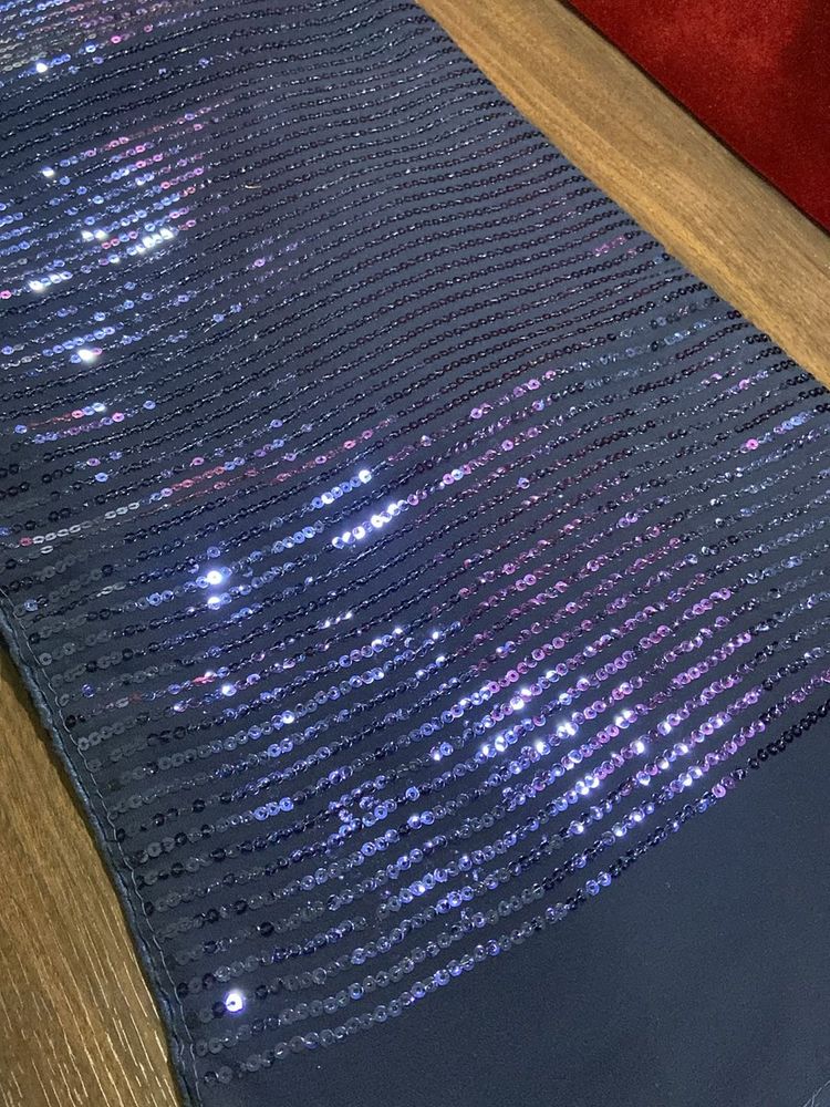 All over Sequence Partywear Blue Saree