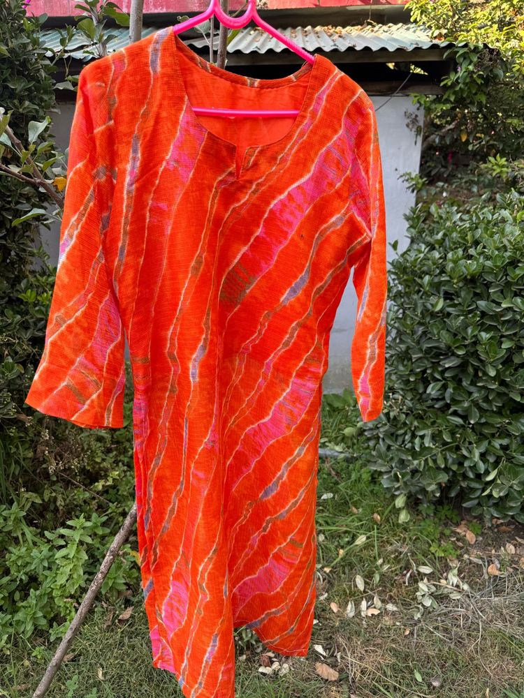 beautiful orange kurti