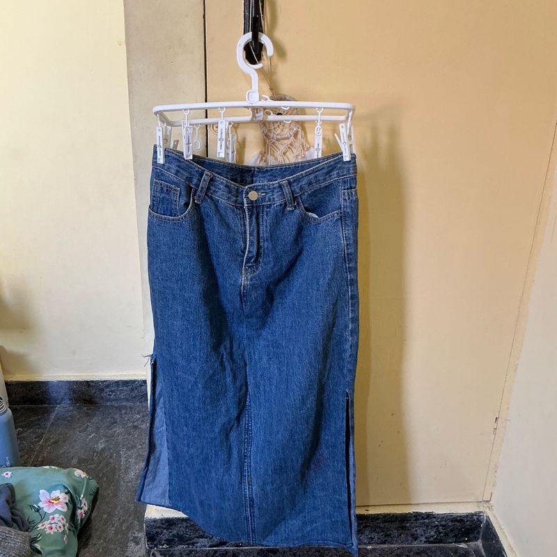 Midi Long Denim Skirt