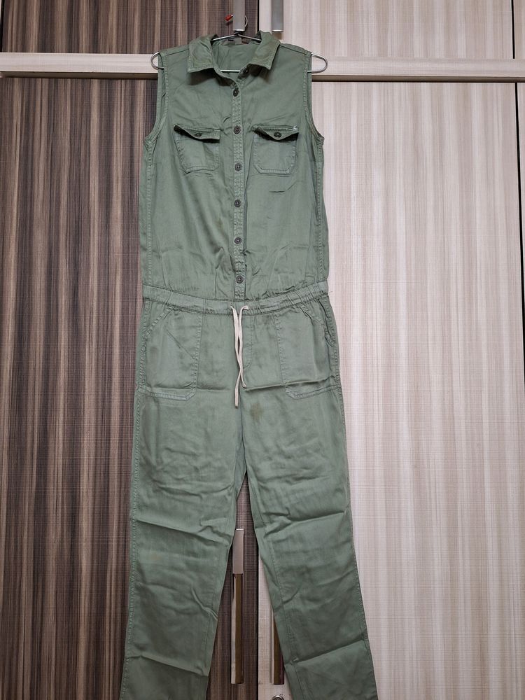 Olive Green Utility Jumpsuit